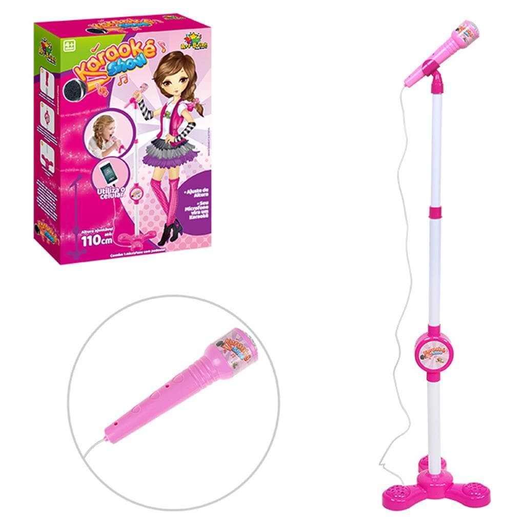 Microfone Karaoke Show Infantil Com Pedestal - Art Brink