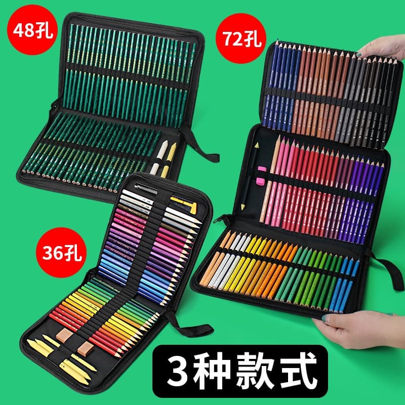 Pronta Entrega 24 36 48 60 72 Slots Estojo De Lápis De Lona Portátil Grande Capacidade Multifuncional Cor Roll Up Imprensa Fixadores Saco De Armazenamento Para O Estudante E Artista