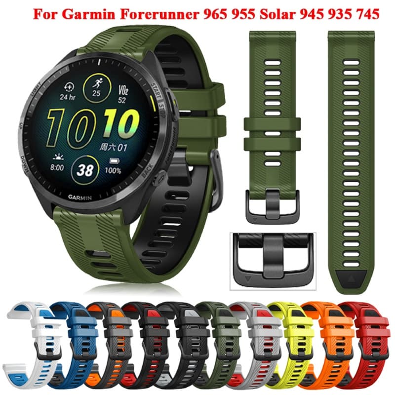 Pulseira De Silicone Esportiva Para Garmin Forerunner 965 955 Solar 945 935 745 Relógio Substituição