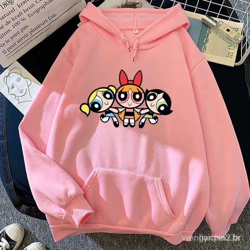 Blusa Moletom Feminino Super Poderosas Lindinha Docinho Florzinha Desenho 2023