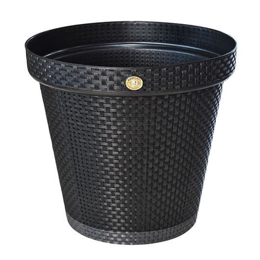 Vaso Rattan Redondo Terracota 27,5 Cm 10 Litros Preto