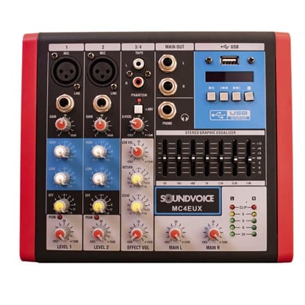 MESA DE SOM SOUNDVOICE COMPACTA MC4 EUX