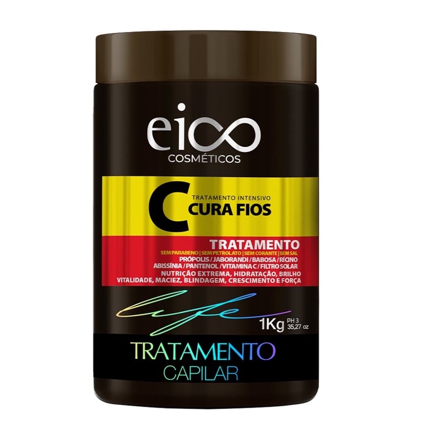 Eico Máscara Tratamento Creme de Hidratação Cura Fios 1kg Auxilia Crescimento Força e Vitalidade dos Fios