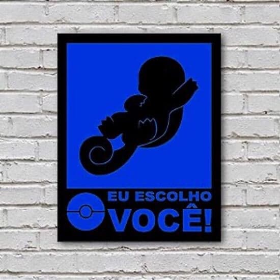 Placa de Parede Decorativa: Squirtle! Eu Escolho Você