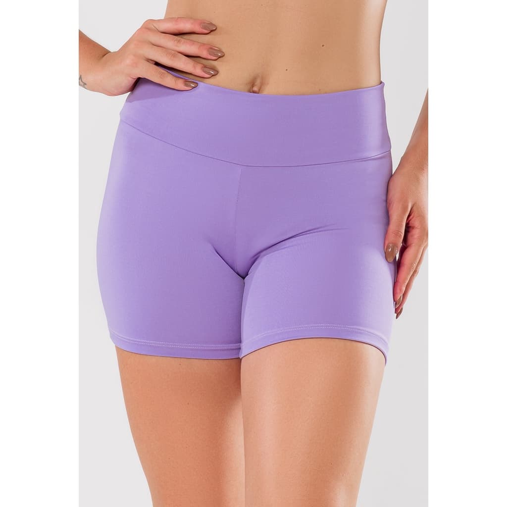 Short Bermuda Fitness Curta Cintura Alta Feminino Treino Academia Básico c/ Forro Duplo Zero Transparência