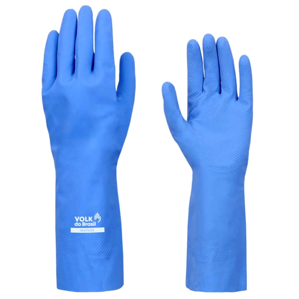 Luva Volk de Látex de Segurança Azul Epi Resistência Química