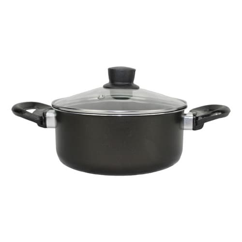 Panela Teflon Avulsa + Tampa De Vidro N° 18 Preta