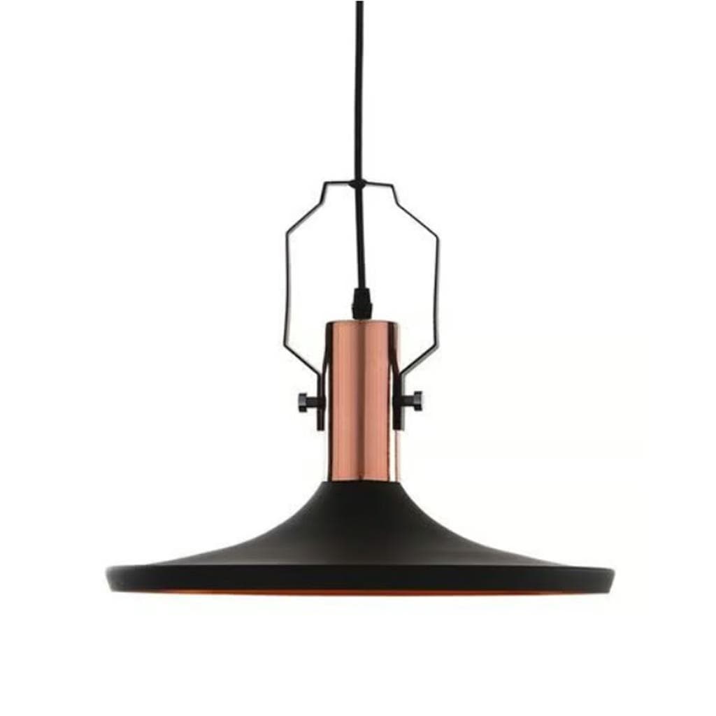 Lustre Pendente Industrial Taschibra Horn Preto Bivolt E27