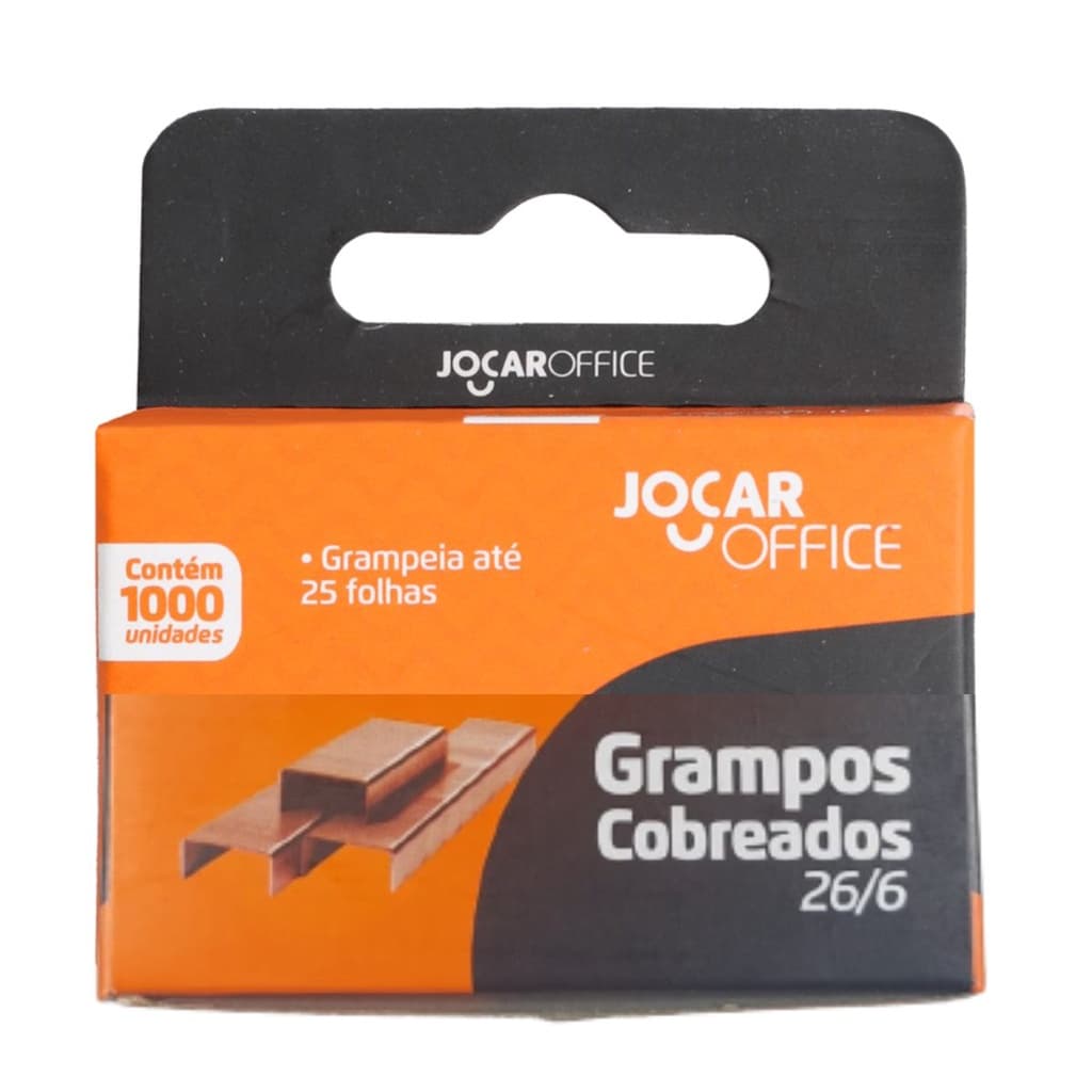 GRAMPO PARA GRAMPEADOR COBREADO 26/6 CAIXA COM 1000 UN - LEONORA