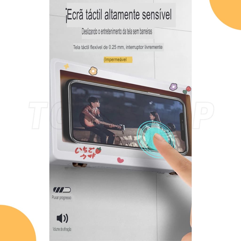 Suporte Para Celular A Prova D'água Fixada Na Parede Vídeos No Chuveiro Filmes Sem Preocupação Fixação Phone Case Banheiro