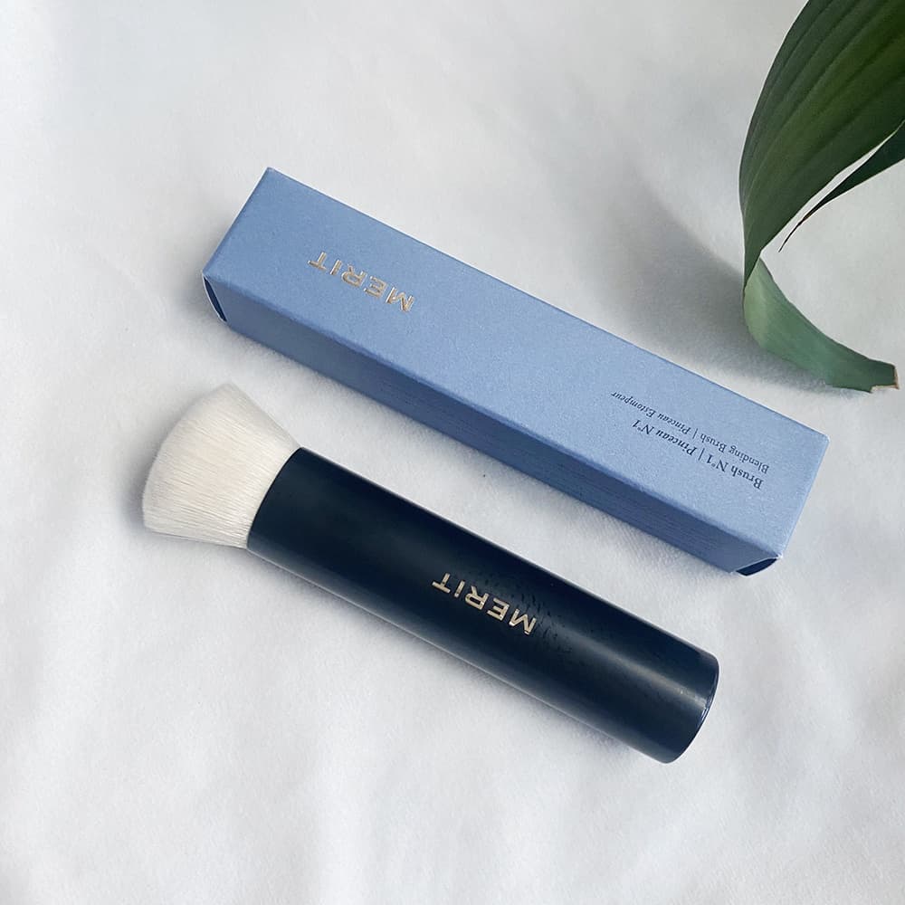 MERIT BLENDING MAKEUP BRUSH No . 1-Ferramenta De Cosméticos De Mistura De Contorno De Creme De Desaparecimento Inclinado
