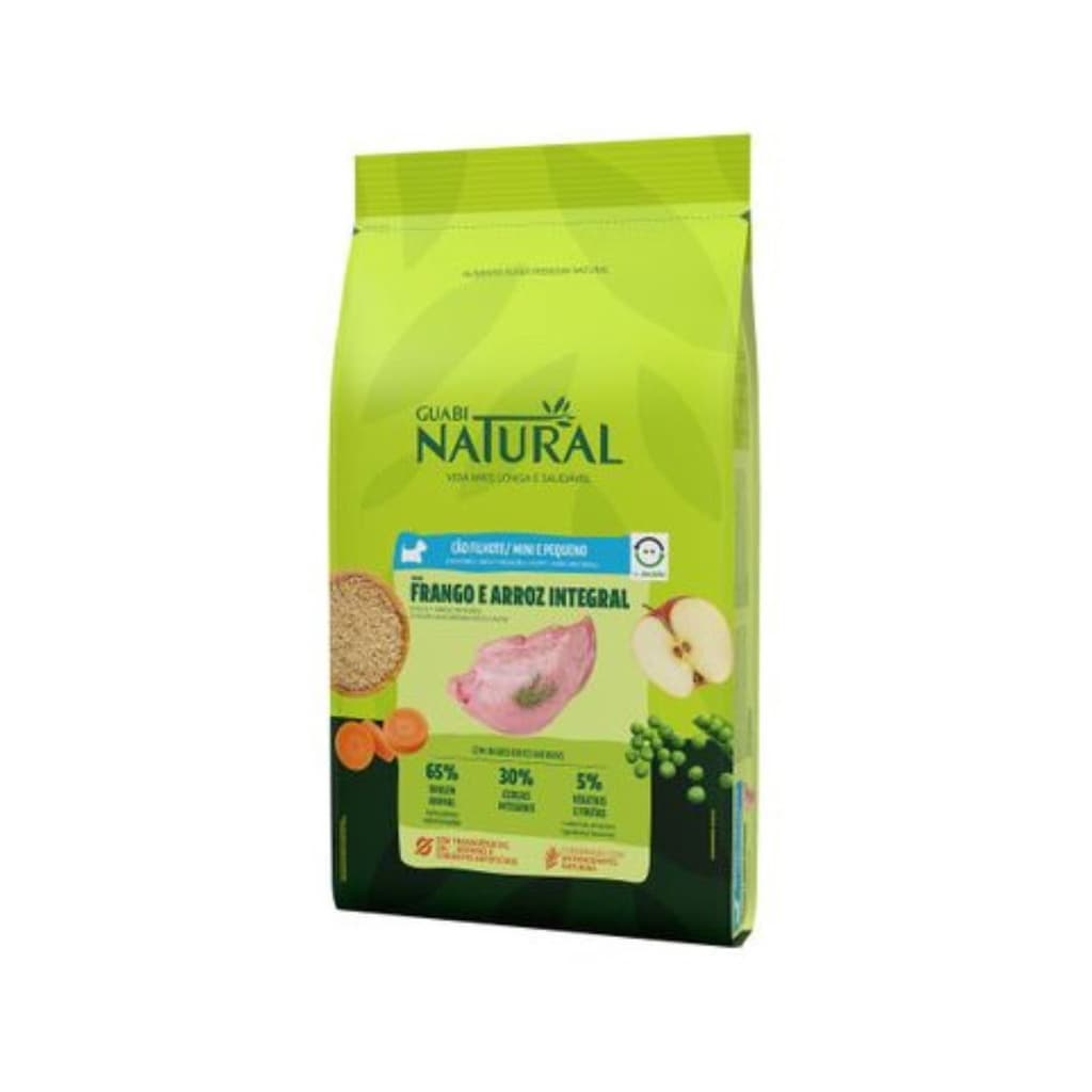 Ração Para Cachorro 10,1KG Guabi Natural Cão Filhote Porte Mini e Pequeno Sabor Frango e Arroz Integral