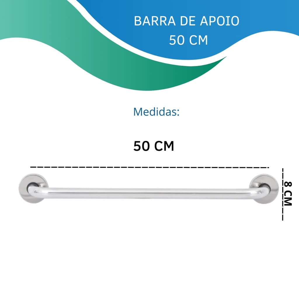 Alça Barra De Apoio Para Banheiro 50cm Idoso