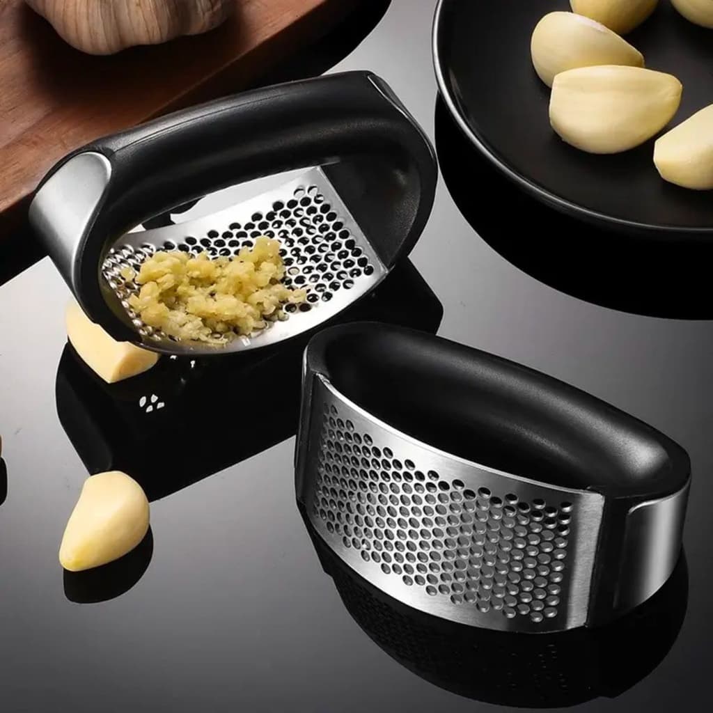 Espremedor de Alho Amassador Triturador De Alho Alimentos Inox Manual Cozinha