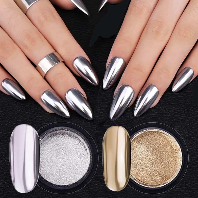 Pó De Cromado Holográfico Para Unhas Aurora Cromado Manicure Adesivo De Unha Esmalte Aco Nail Art