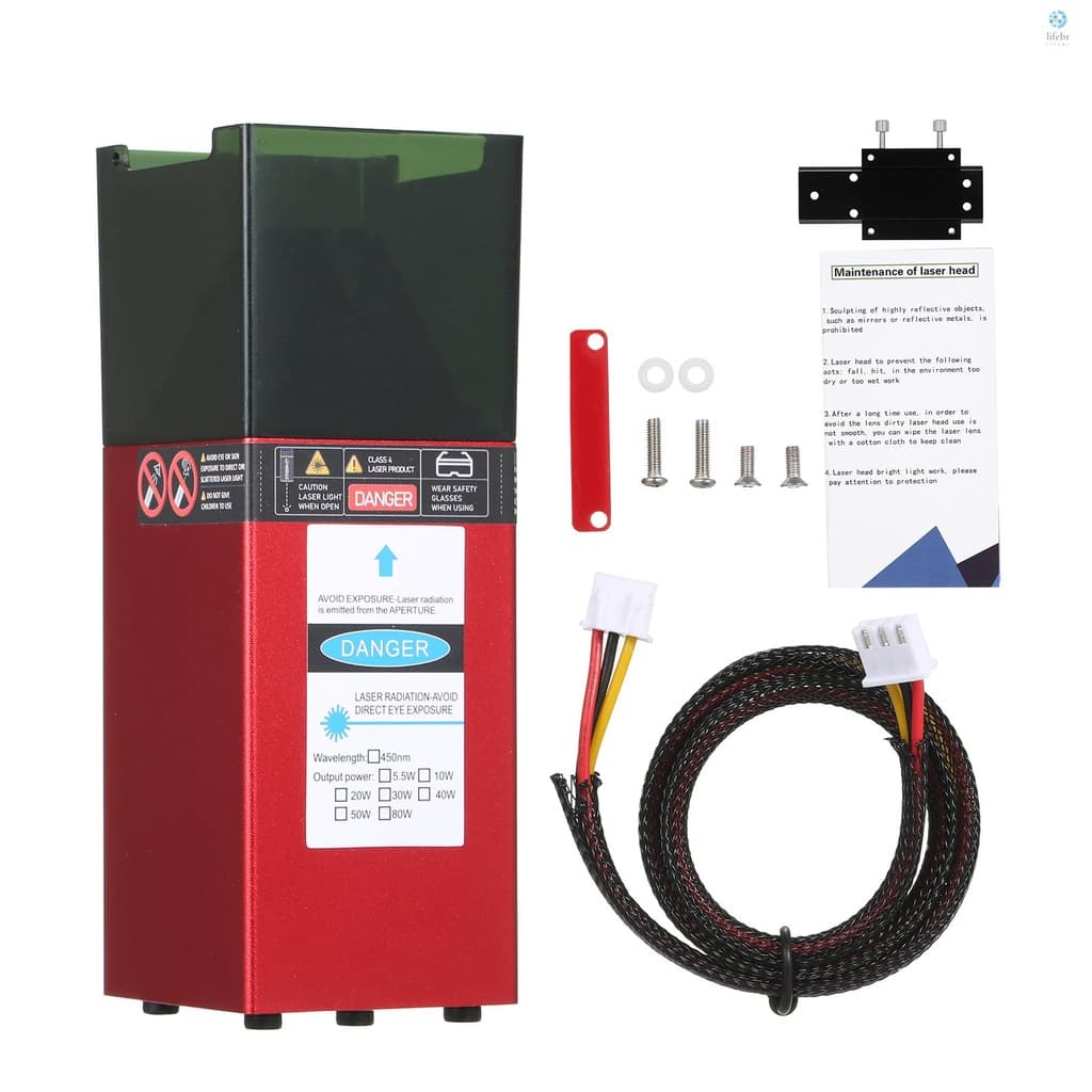 Módulo Laser De 450nm 10W Cabeçote De Gravação A Alta Velocidade Impressora 3D Router Las CNC Vermelho Alumínio Foco