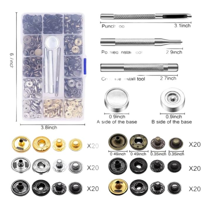 Novo Kit De Prensa De Botões De Pressão 80x Com Ferramentas pachwork br