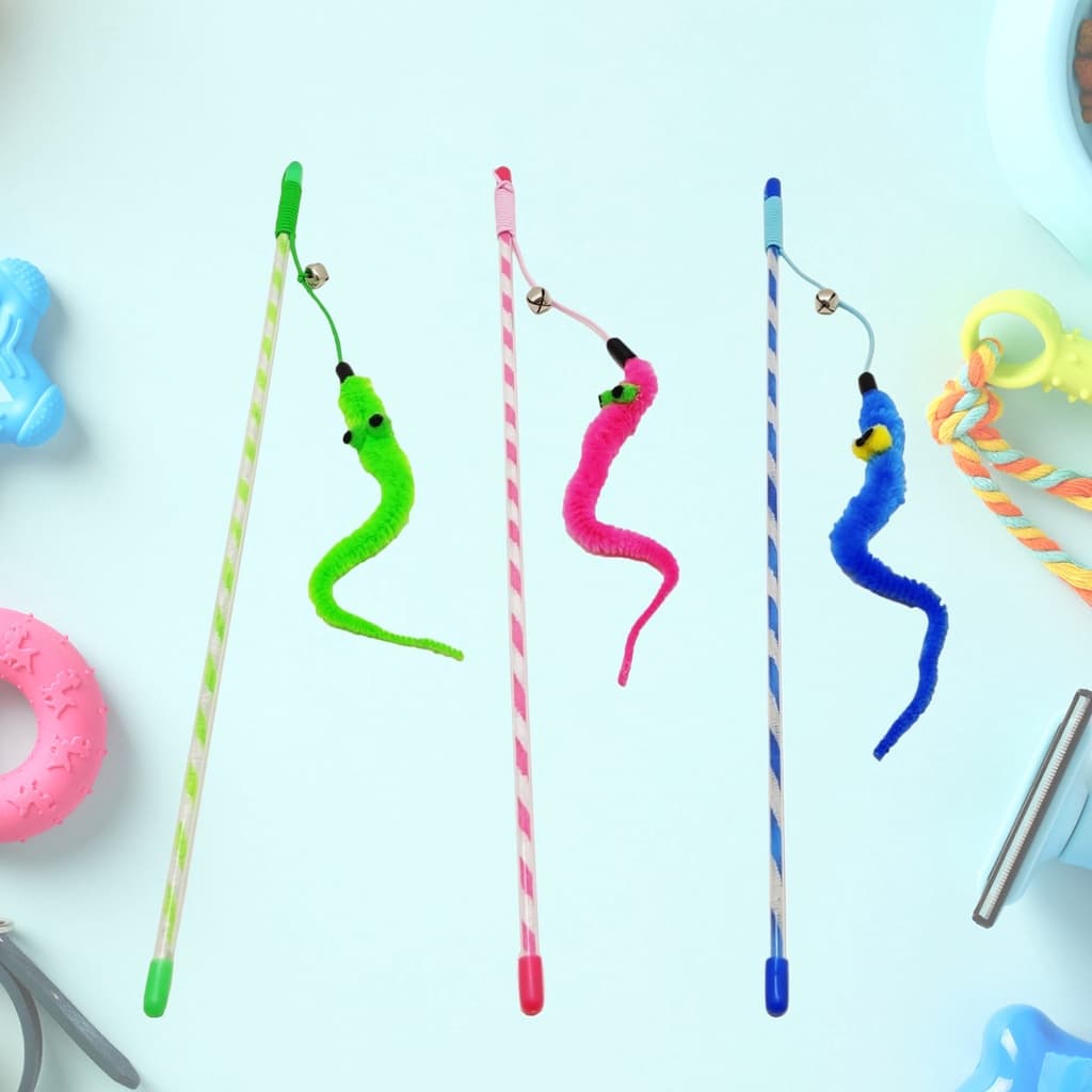 BRINQUEDO VARINHA PARA GATO NAPI V08 COM GUIZO E PELUCIA 40CM