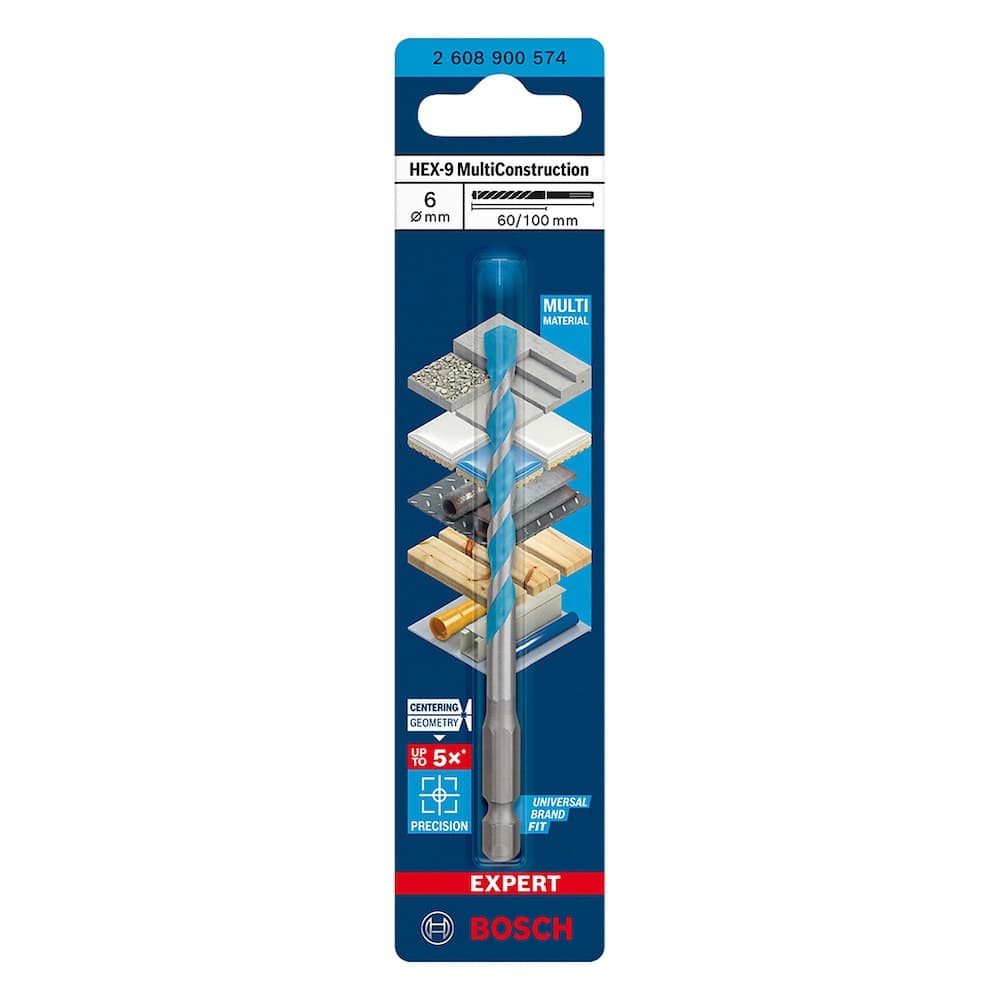 Broca 6mm Bosch Multimaterial HEX-9 Expert MultiConstruction Widea