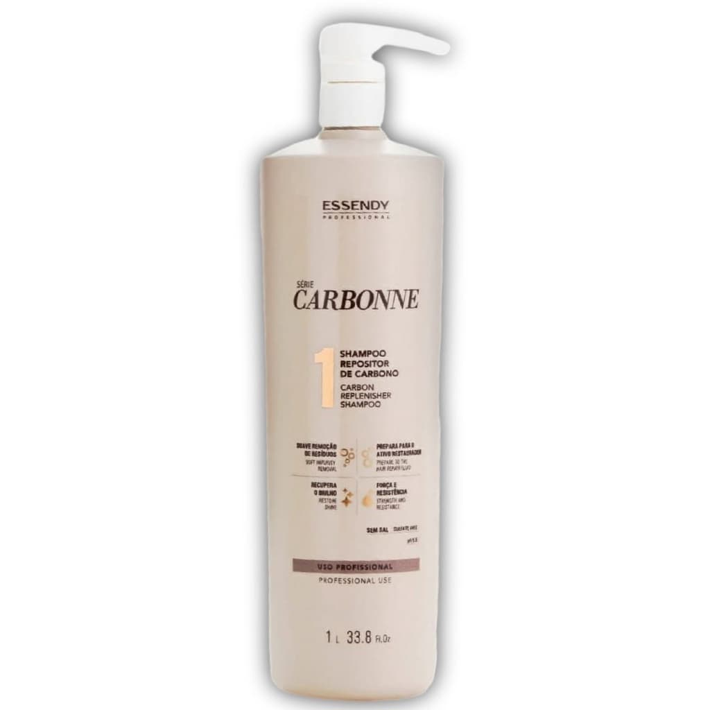 Shampoo Repositor Série Carbonne 1L Essendy Profissional - Tratamento capilar contra desidratação e agressões externas P