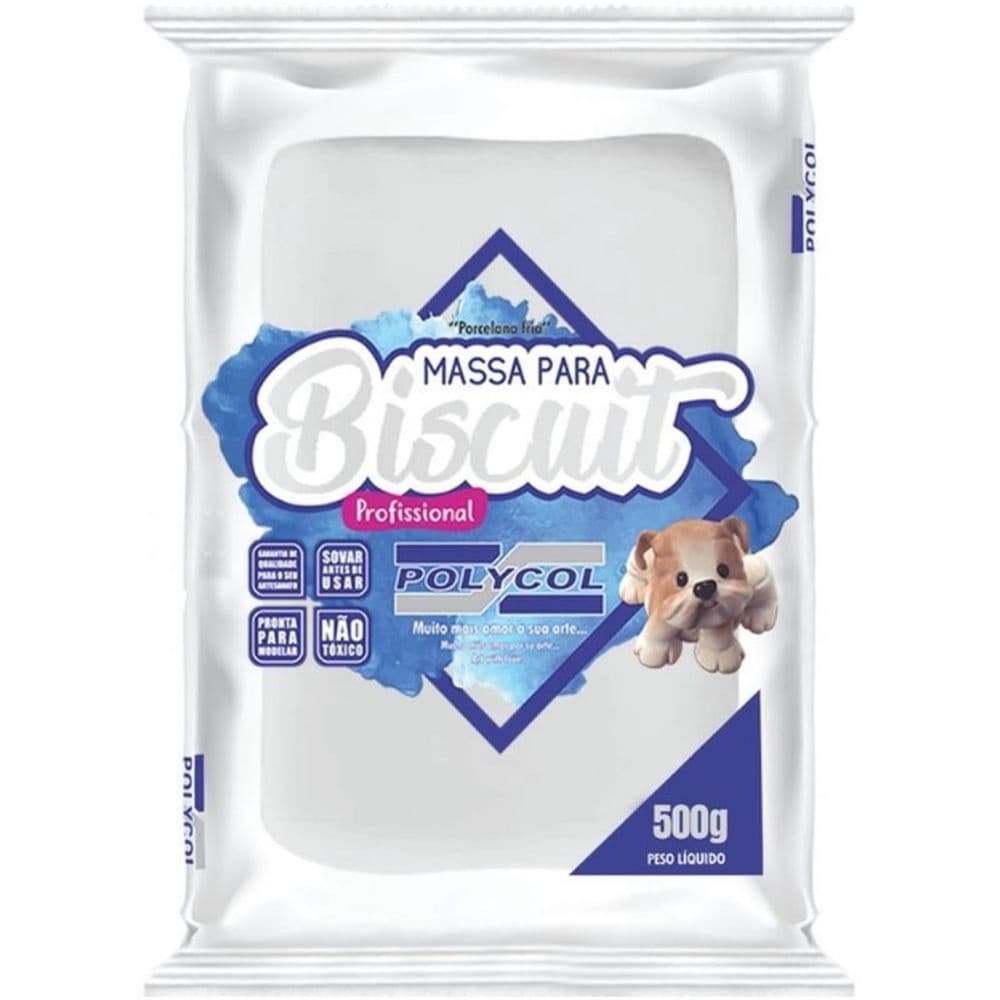 Massa para Biscuit Super Branco 500g Polycol Artesanato