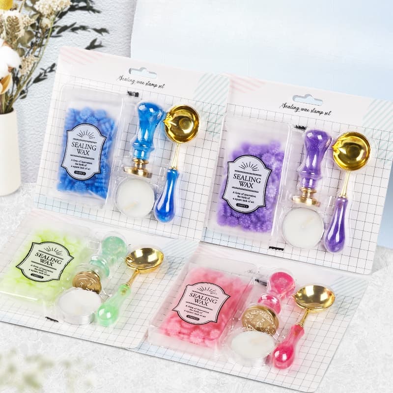 5pcs/Set Kit De Presente De Selo De Cera Vintage Conjunto Envelope