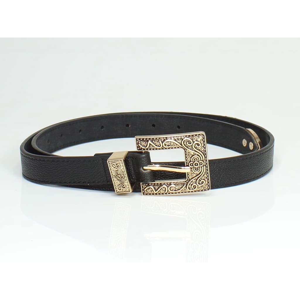 Cinto Feminino Fivela E Passante Metal Com Ponteira Dourado
