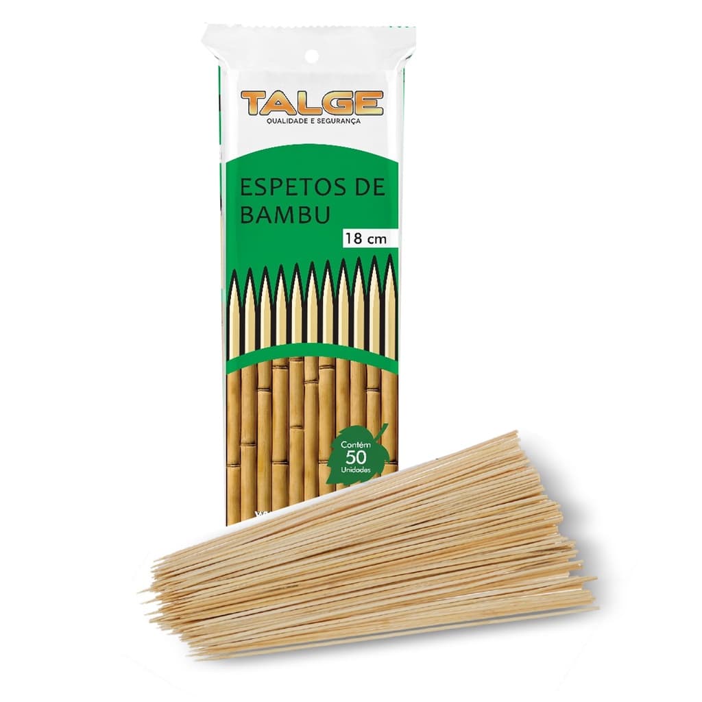 Espeto De Bambu 50und P/ Churrasco 18cm Comercio Evento Comemoração Reunião Comercio Palitos