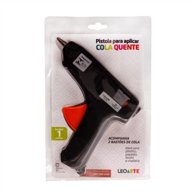 Aplicador de Cola Quente Pistola grande Resistente bastão Grosso Bivolt (110v e 220v) LeoArte