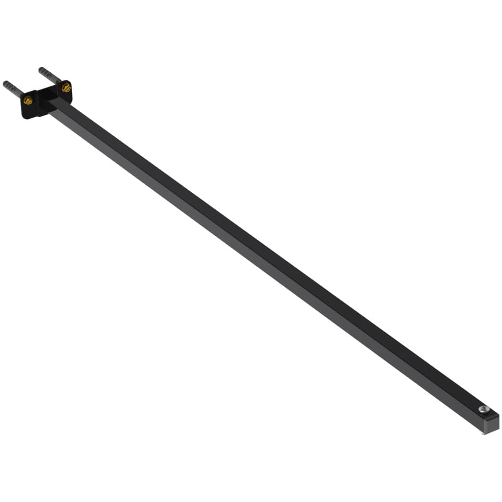 SUPORTE REFLETOR LED PAREDE BANNER FACHADA BASE RETA BRAÇO 100 CM PRETO