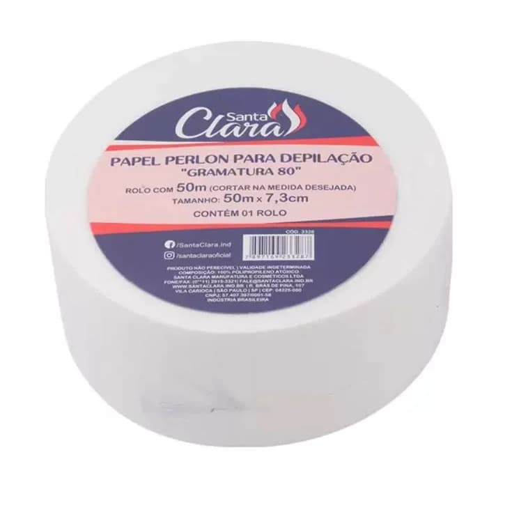 Papel Perlon Para Depilação Rolo 50m x 7,3cm - Santa Clara