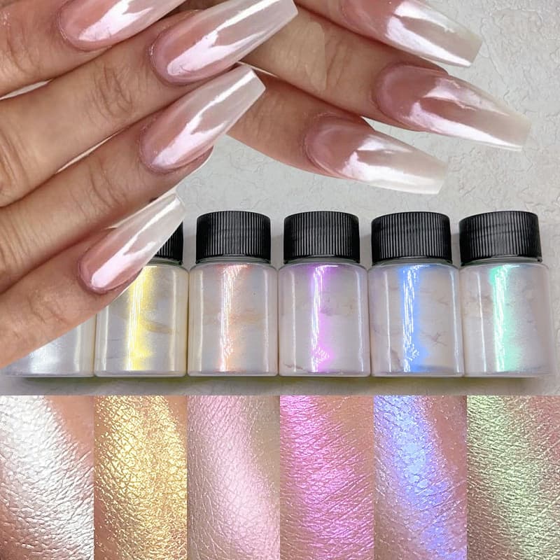 10g/Box Pó De Unhas Aurora Pigmento Em Brilhante Cromado Manicure Arte Das Decoração