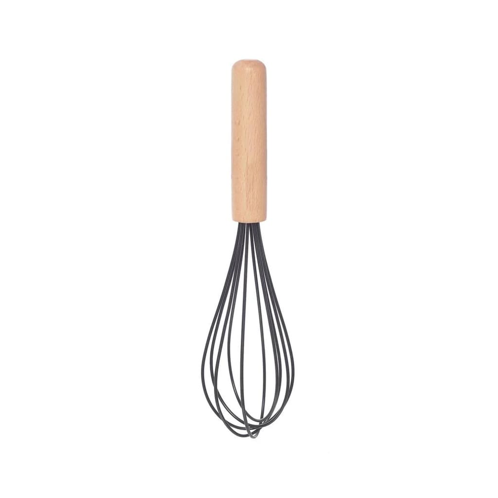 Fouet de Silicone Cabo de Madeira Macio Preto 26cm