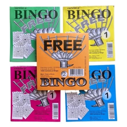 CARTELA DE BINGO C/100 FOLHAS