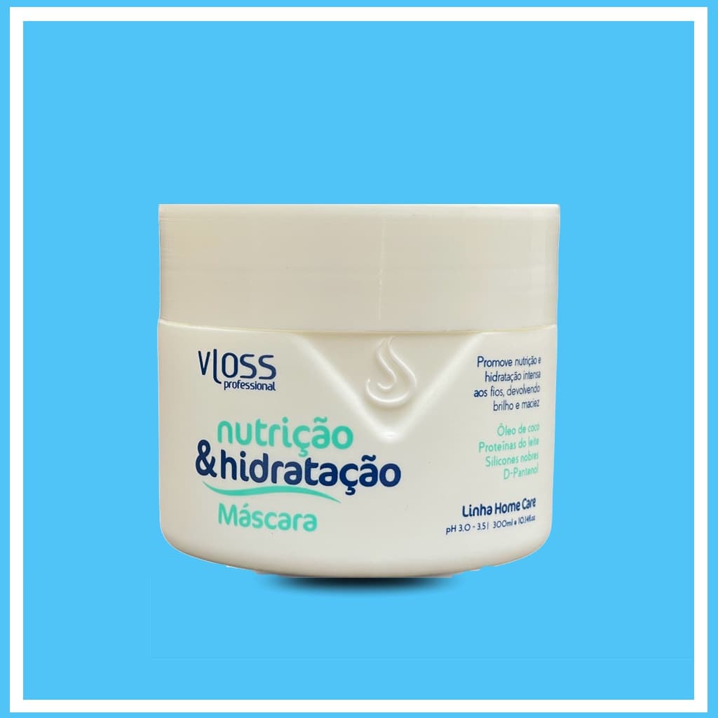 Mascara De Nutricao e Hidratacao Intensa dos Fios Vloss Manutenção Home Care Everyday 300ml