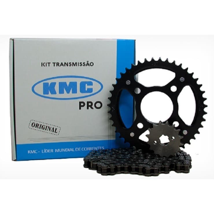 Kit relação de transmissao Fazer 150 2014 Aço 1045 41/14 428H X 116L - KMC PRO