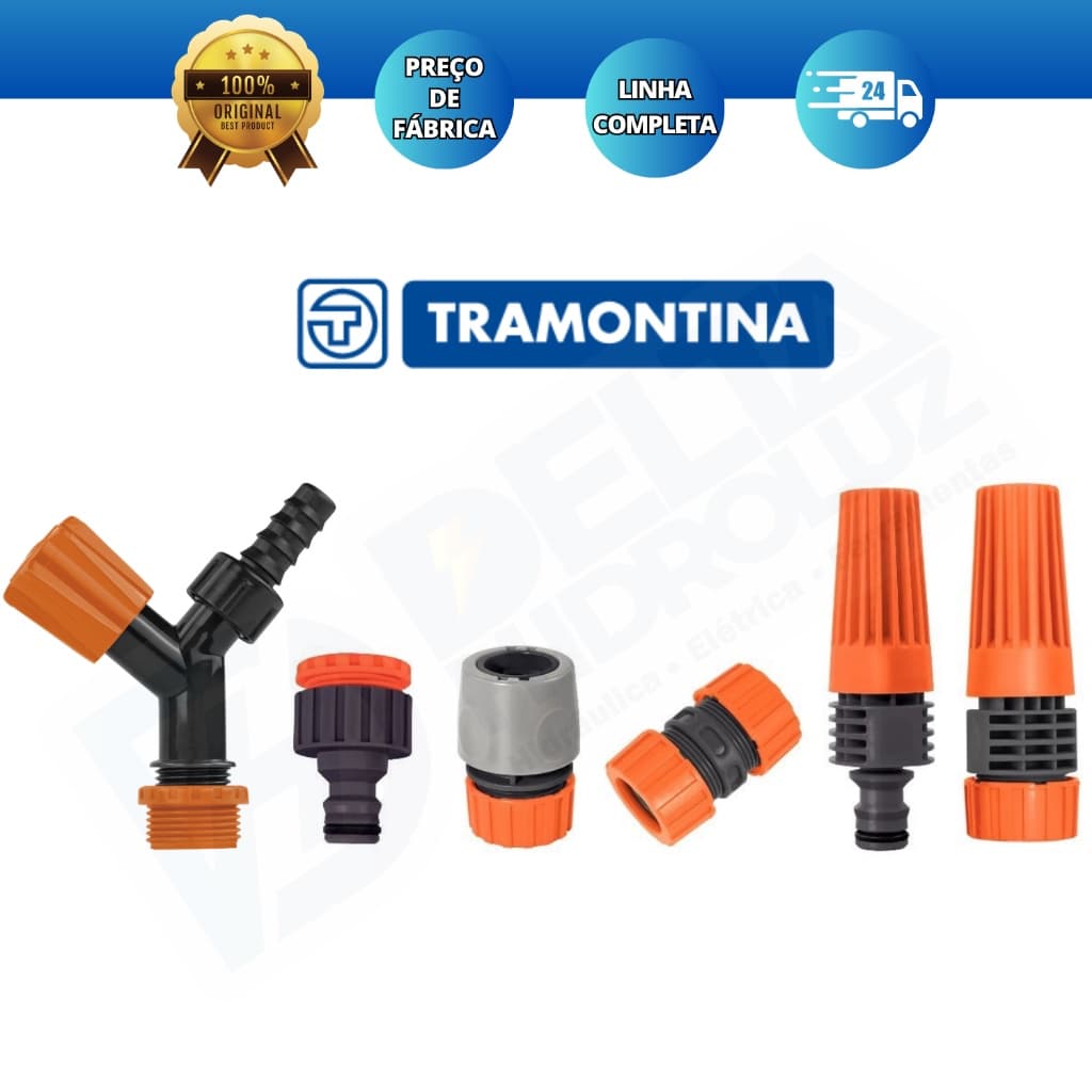 Engate Rápido Esguicho Torneira Mangueira de Jardim 1/2 Tramontina Plástico Emenda União Bico
