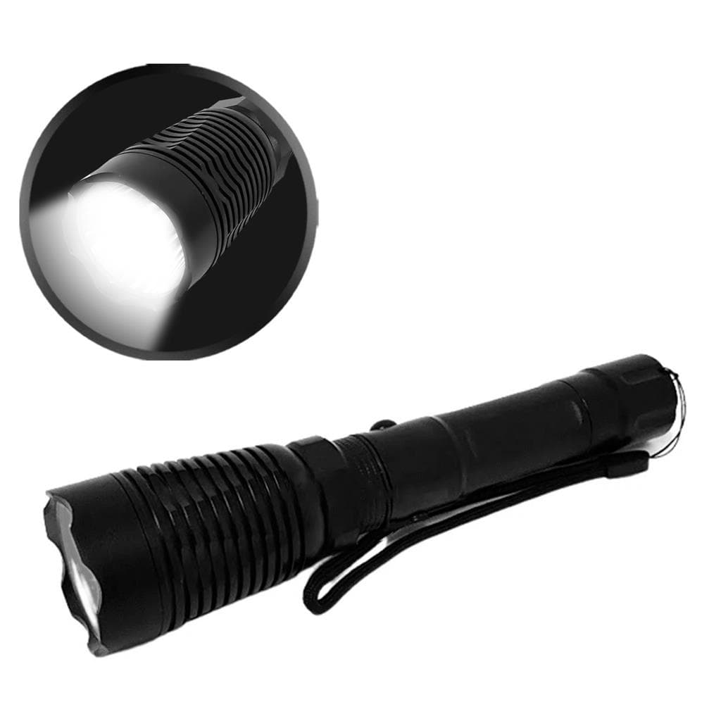 Lanterna Led XPE Tática Luz Branco Recarregável Com Fio Remoto E Suporte Guidão Bike Camping