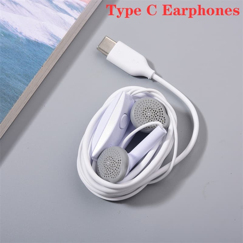 Para Fones De Ouvido Samsung S23 Ultra A54 A34 Fone Intra-Auricular Tipo C Com Microfone Fio Galaxy Nota 20 10 Plus M53 W23