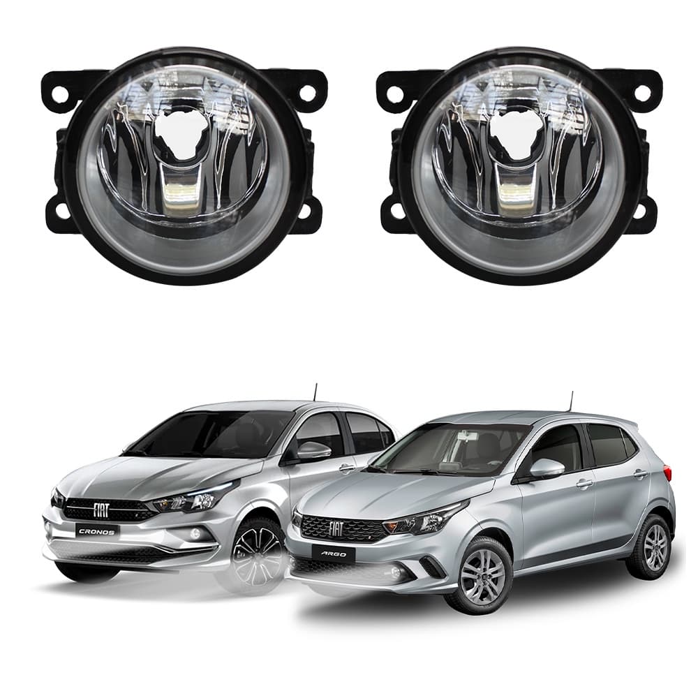 Farol de Milha Argo Cronos 2017 a 2025 Par Farol Auxiliar de Carro Lente de Vidro Neblina Automotivo