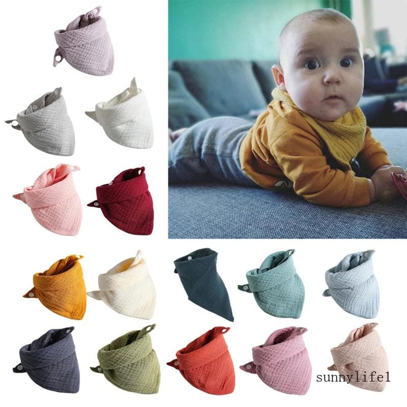 sun 5 Pcs Baby Feeding Drool Bibs Saliva Toalha Para Triângulo Lenço Bandana Macio Babete Ajustável Botão Burp Cl