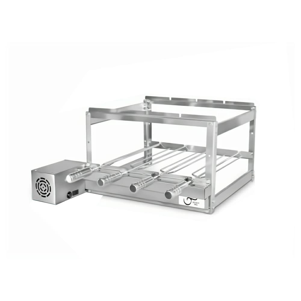Churrasqueira Gira Giratória Grill 4 Espetos Inox Bivolt