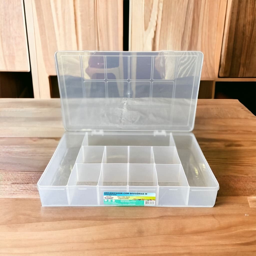 Caixa Box com 11 Divisorias Porta Parafusos Pregos Ferramentas Chaves Organizadora