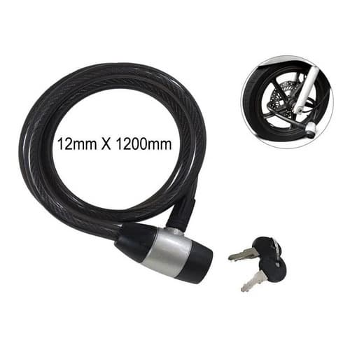 Cabo De Aço Trava Cadeado Moto Carro Bicicleta 12mm X 1.20mt