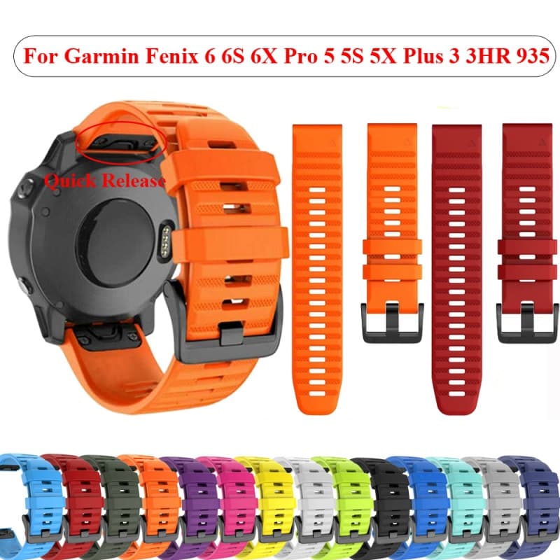 20 22 26mm Pulseira de Relógio Inteligente Correias De Silicone Para Garmin Fenix 7S 7 7X 6 6S 6X Pro 5X 5 5S 3 3HR 935 Pulseira de Liberação Rápida Correa