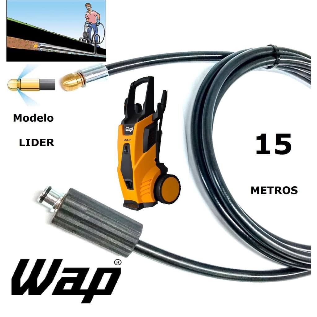 Mangueira desentupidora de tubulação WAP - 15 Metros - Wap LIDER