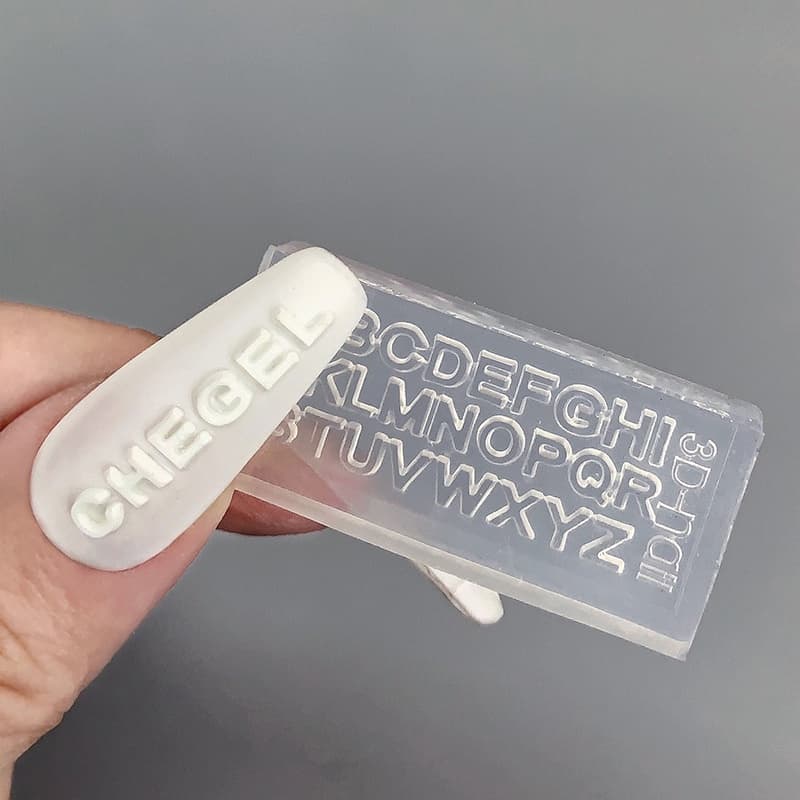 1Pc 3D Silicone Unhas Escultura Molde Letras Em Inglês Molde DIY Ferramentas Acessórias De Manicure