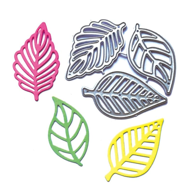 1 Conjunto Matrizes Corte Metal Três Folhas Feitas À Mão, Cartão Aniversário
