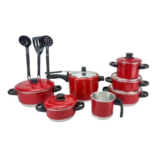 Jogo De Panela Vermelha Panela De Pressão 4.5 L Kit Talher