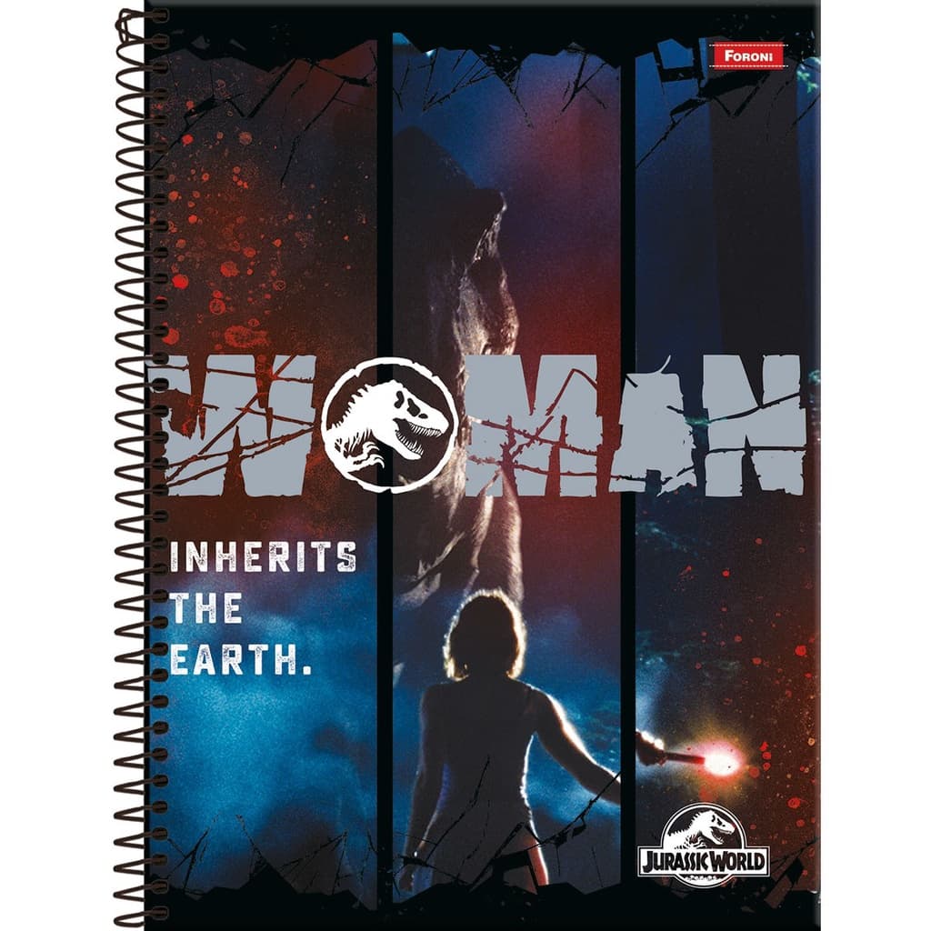 Caderno Foroni universitário jurassic world 160 folhas